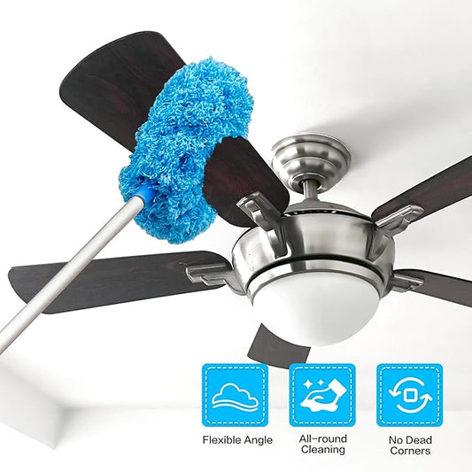 Upgraded Long Handle Microfiber Feather Ceiling Duster for Dust Cleaning with extendable Pole 140 cm
